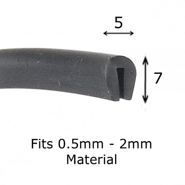 Small Rubber U Shape Edge Trim Seal Fits 0.5-2mm
