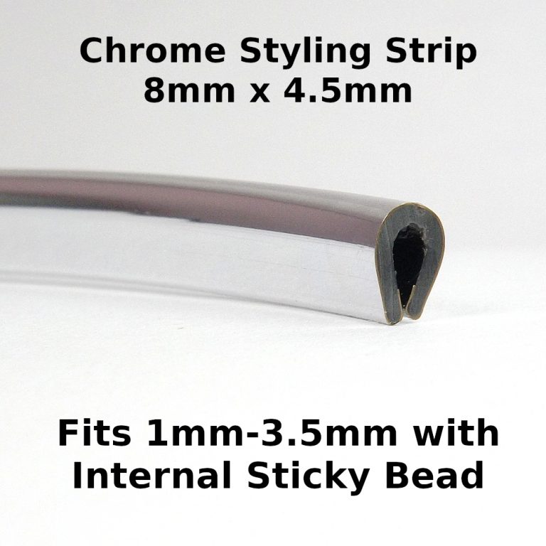 Chrome Edge Trim 4.5mm x 8mm from Edge Trims webstore