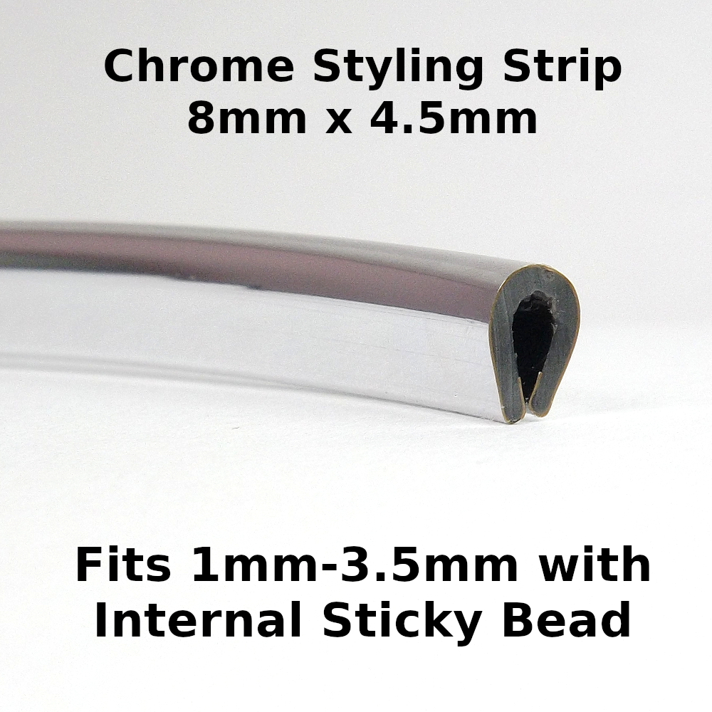 Flexible Chrome Edging Trim For 1-3.5mm