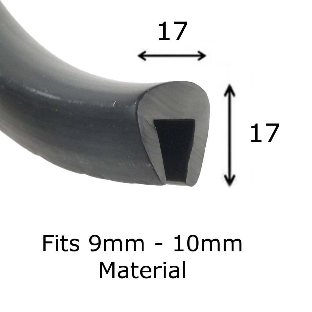 Large Round Edge Rubber Trim for 9-10mm