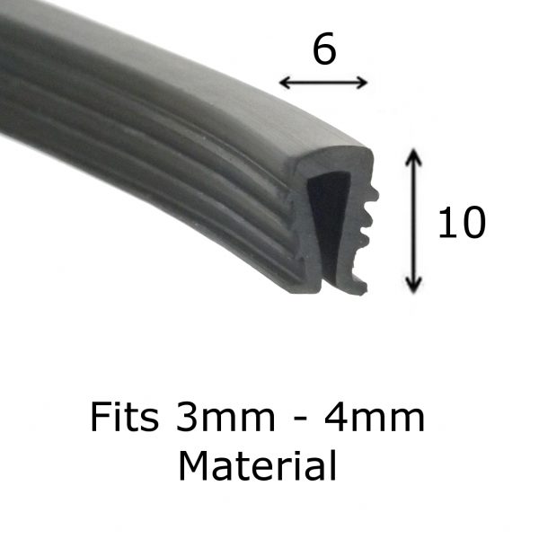 Ribbed Rubber U-Channel Glazing Seal