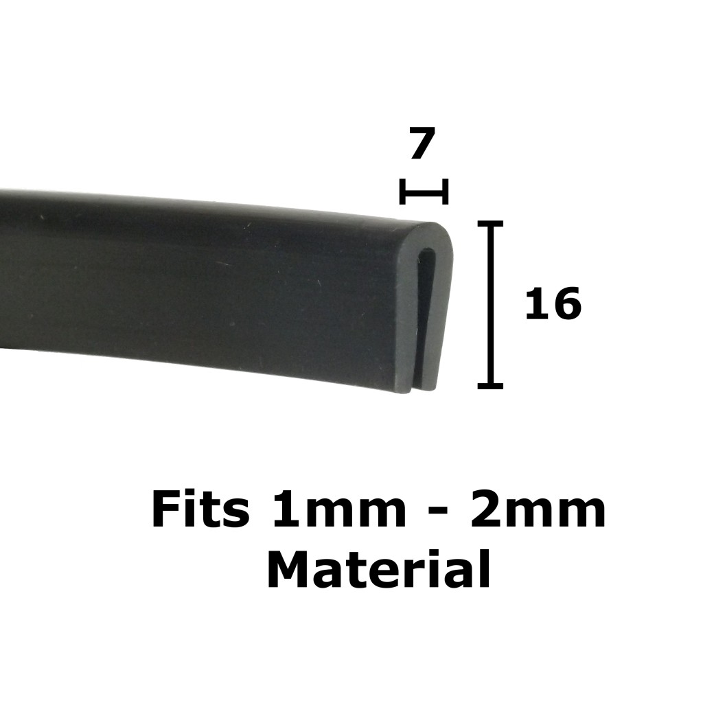 1-2mm Rubber U-Channel Trim