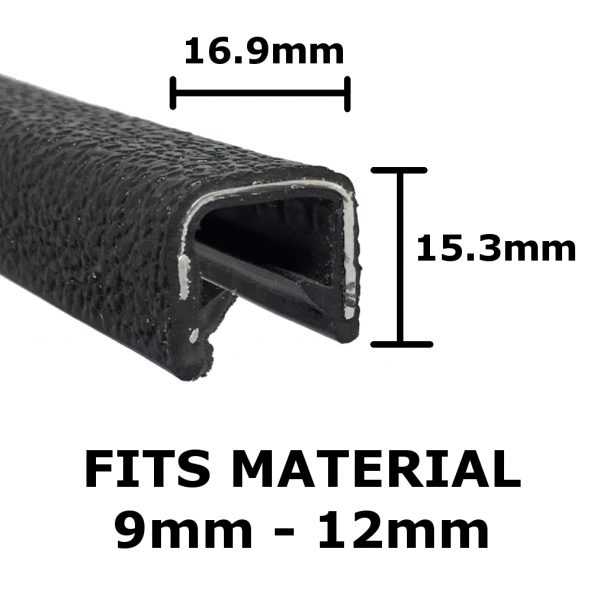 Large Black Trim For 9-12mm Edges