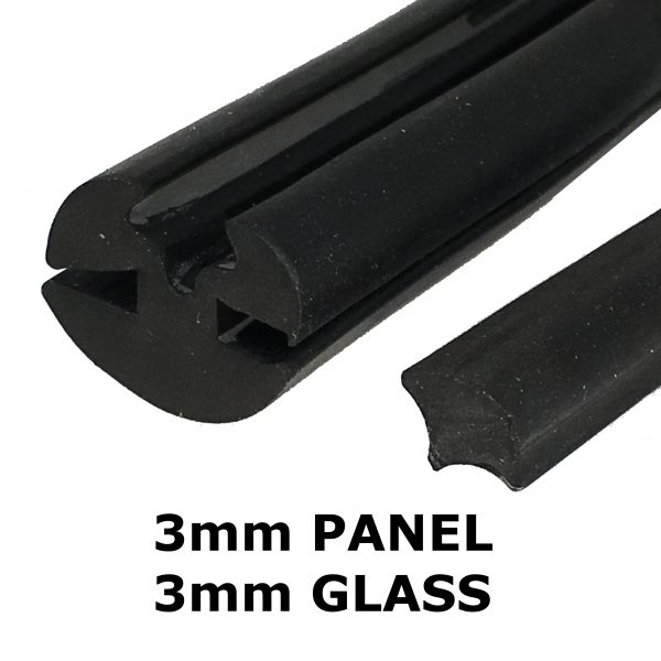 3mm Rubber Seal for Windscreens and Windows