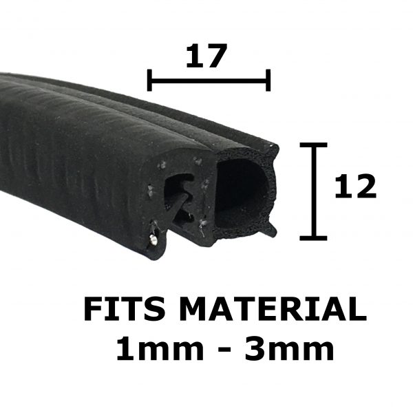Medium Combined Door Seal Trim 17mm x 12mm - 50 meters