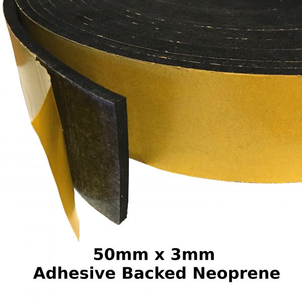 Self Adhesive Expanded Neoprene 50mm x 3mm Strip