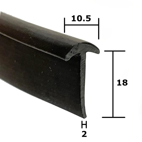 Small T-Section EPDM rubber trim.