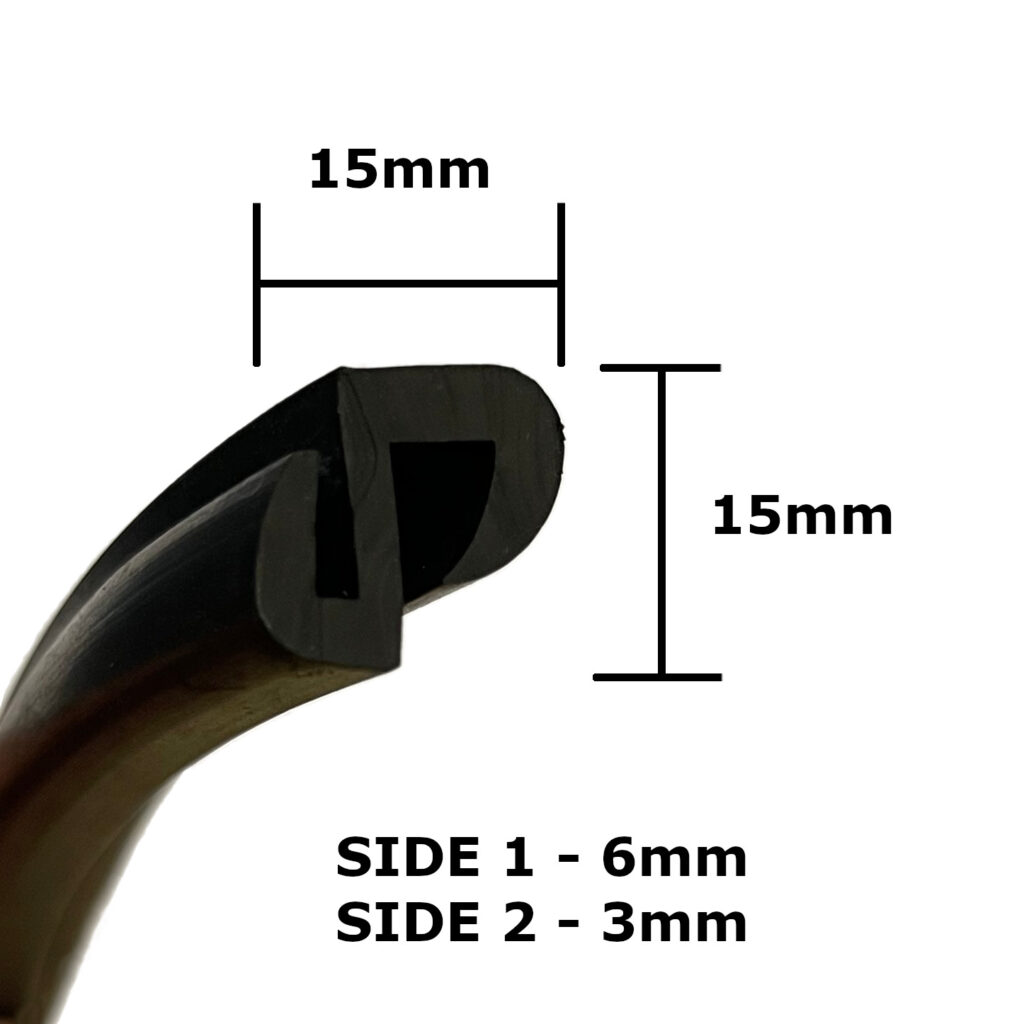 S-Shaped Rubber Window Seal 6mm/3mm