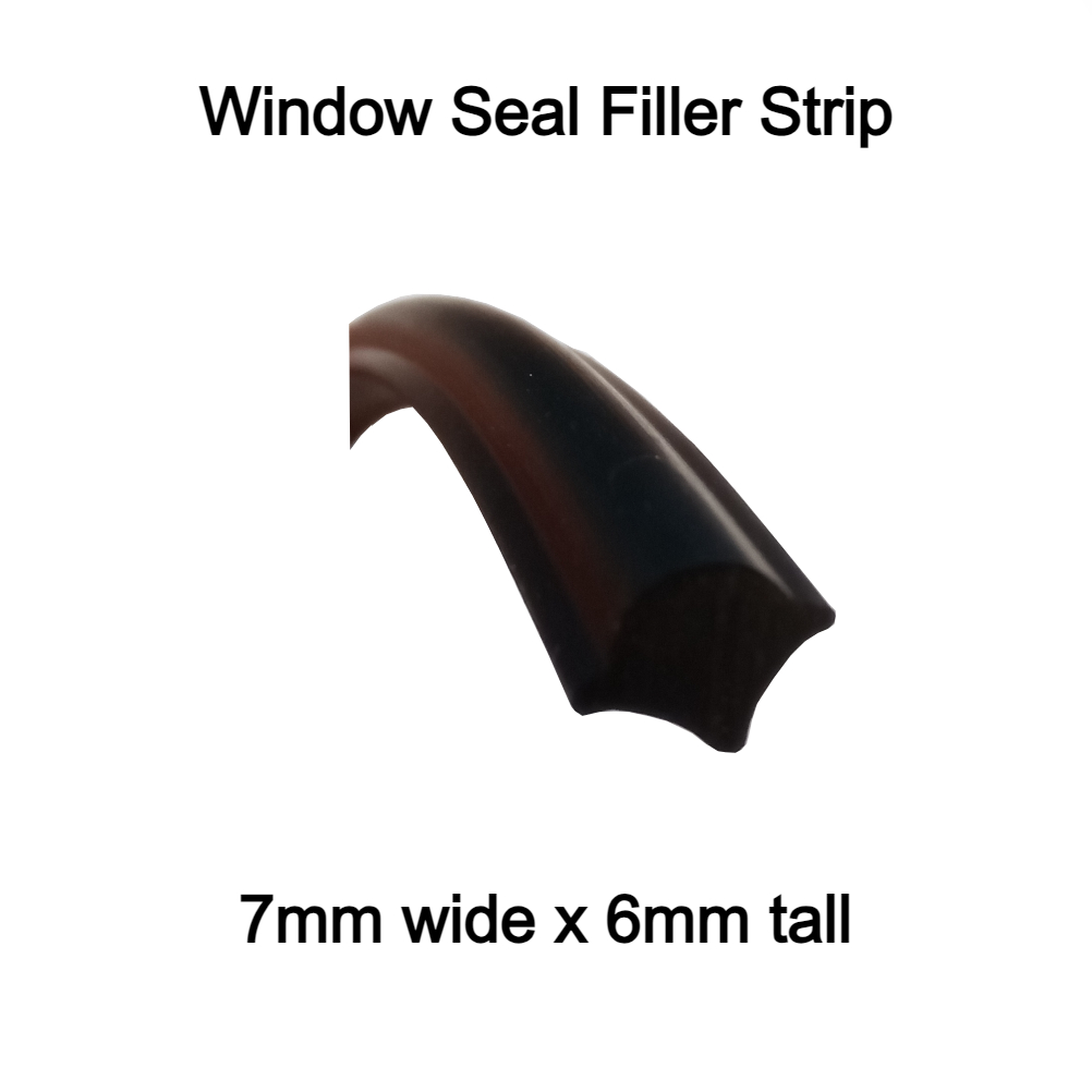 Rubber Window Seal Insert Strip 7mm x 6mm