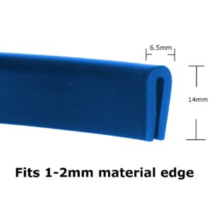 1-2mm Blue PVC Rubber U-Channel Trim