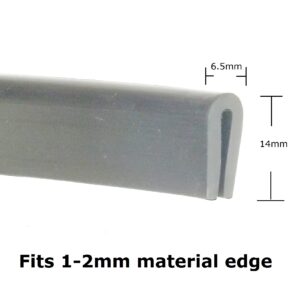 1-2mm Silver PVC Rubber U-Channel Trim
