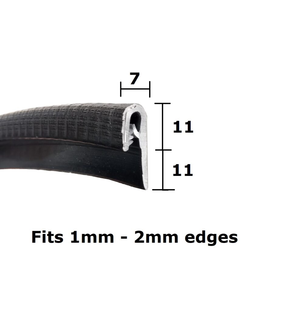 Small J Shape Rubber Edge Trim