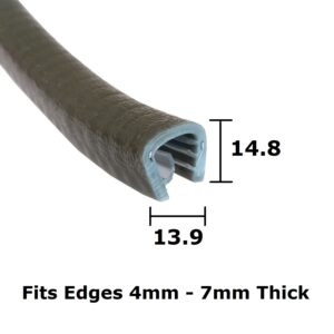 Dark Grey Panel Edging Trim Fits 4-7mm