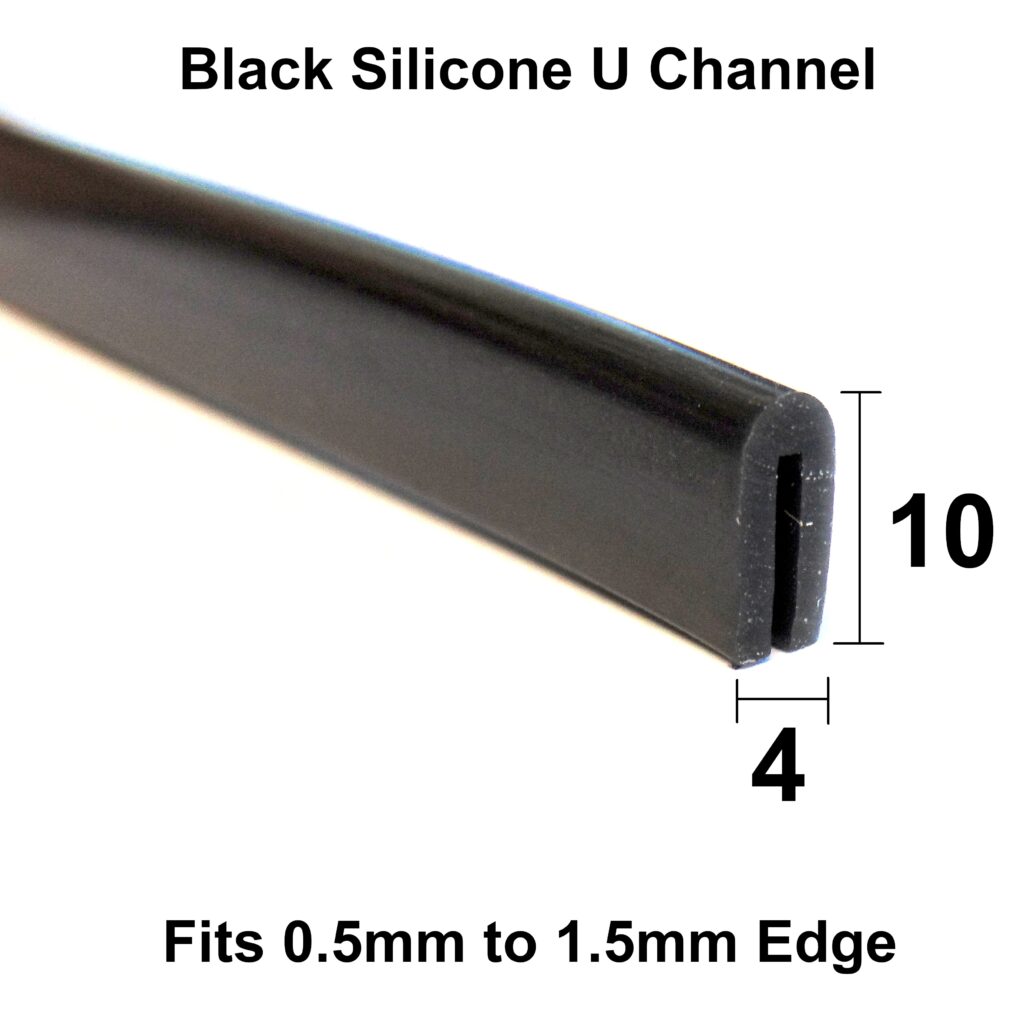 Small Silicone Rubber U Channel in Black