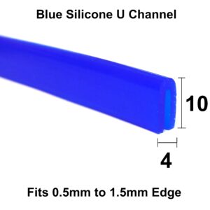 Small Silicone Rubber U Channel in Blue