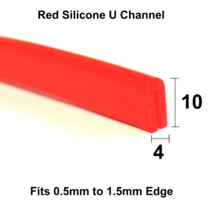 Small Silicone Rubber U Channel in Red