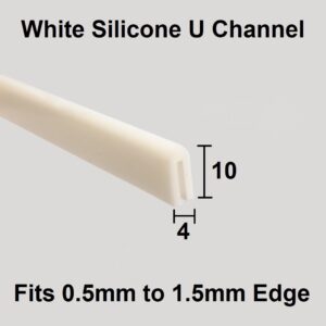 Small Silicone Rubber U Channel in White