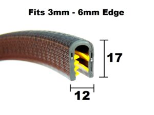 Rubber Knock On Edge Trim Fits 3-6mm