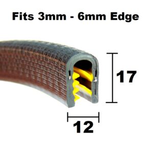 Rubber Knock On Edge Trim Fits 3-6mm