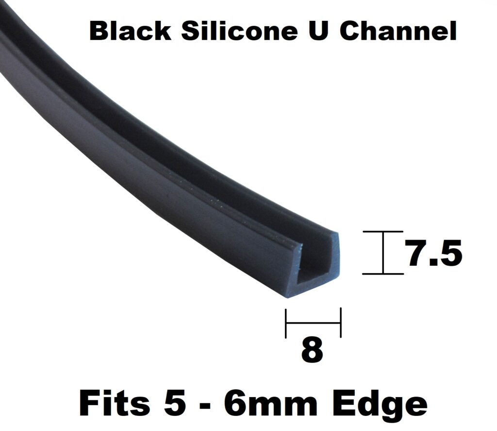 Small Black Silicone Rubber U Channel