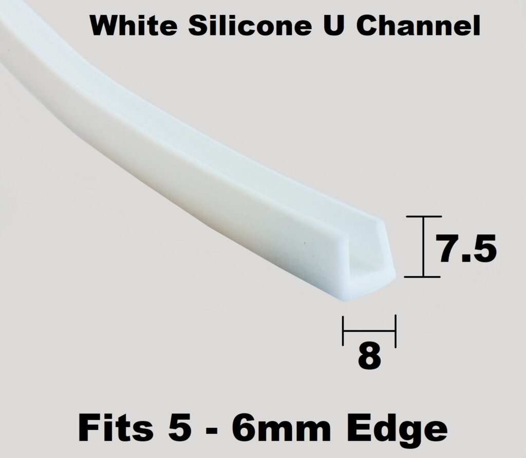 Small White Silicone Rubber U Channel