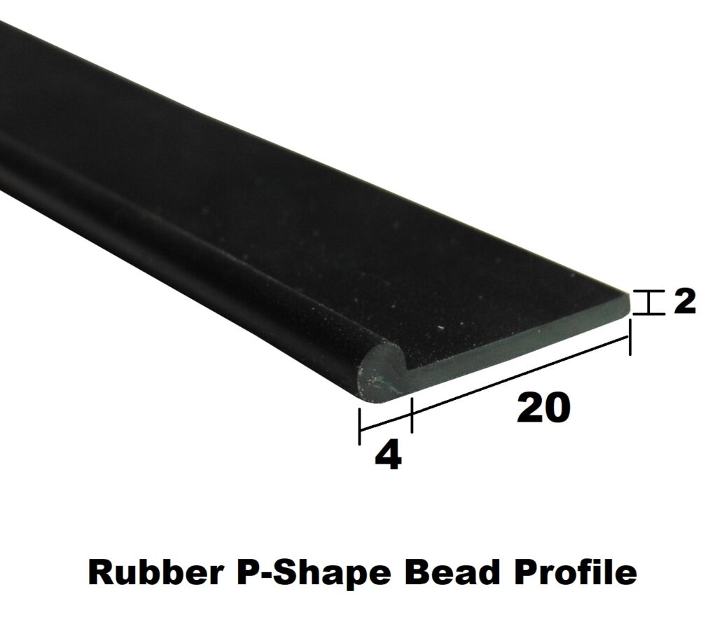 Small P Shape Rubber Bead