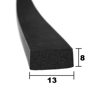 Rectangle Sponge Rubber Strip 13mm x 8mm
